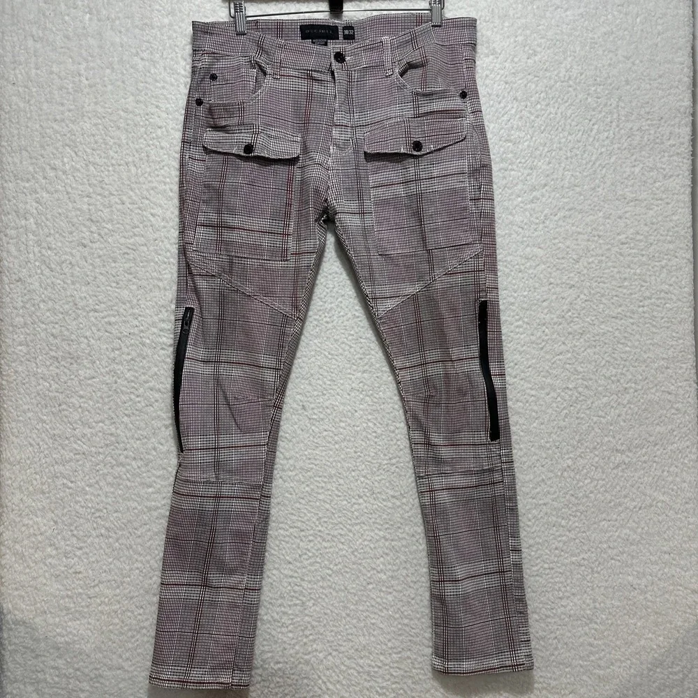 Decibel Slim Fit‎ Men's Red/gray Plaid Skinny Pant 38